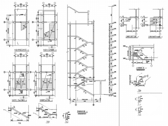 地上5层框架结构住宅楼结构CAD施工方案图纸 - 4