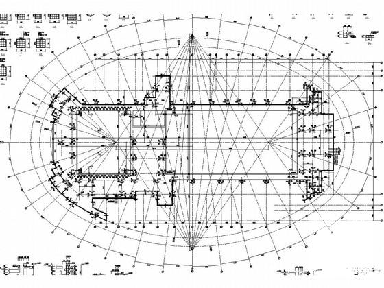 2000座位框架结构游泳馆结构设计CAD施工图纸 - 1