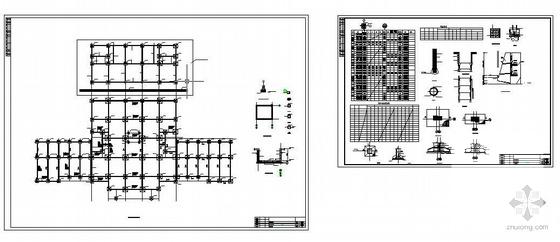 框架结构图纸书馆结构设计CAD施工图纸.dwg - 1