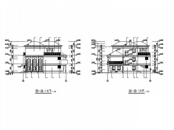 3层别墅建筑施工CAD图纸(三厅五卧五卫约190平米) - 1