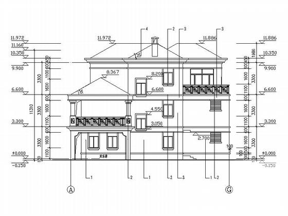 3层独栋家庭别墅CAD施工图纸（效果图纸） - 2