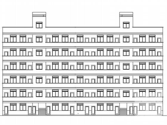 6层现代风格外廊式宿舍建筑施工CAD图纸 - 1