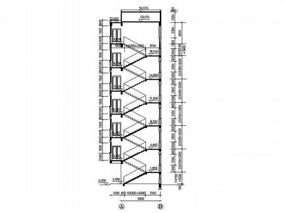 6层现代风格外廊式宿舍建筑施工CAD图纸 - 2