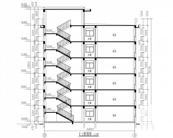 详细的6层宿舍建筑CAD图纸（扩初图纸） - 2