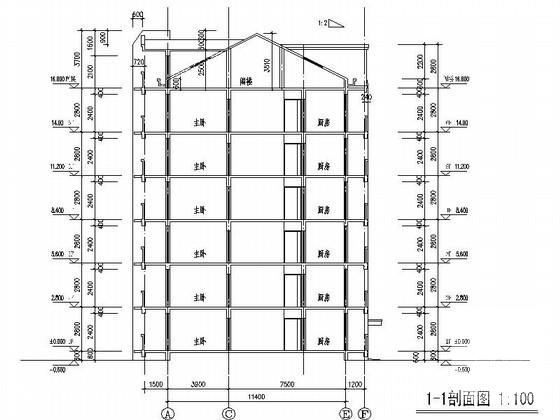 6层板式住宅楼建筑CAD图纸 - 2