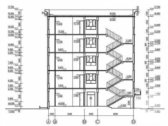 公司5层职工宿舍建筑s设计CAD图纸 - 3