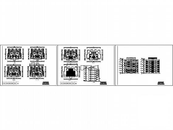 6层一梯二住宅楼建筑方案设计CAD图纸（南梯） - 1