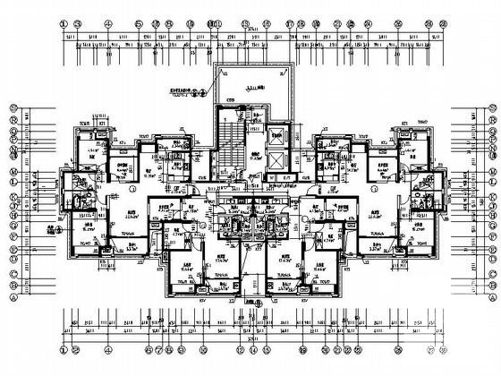 33层一梯四户住宅楼建筑CAD图纸（扩初图） - 2