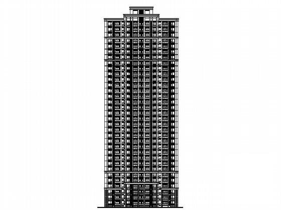 33层一梯四户住宅楼建筑CAD图纸（扩初图） - 4