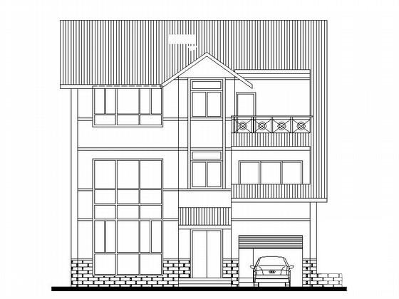 3层度假别墅建筑扩初CAD图纸（250平方米） - 1