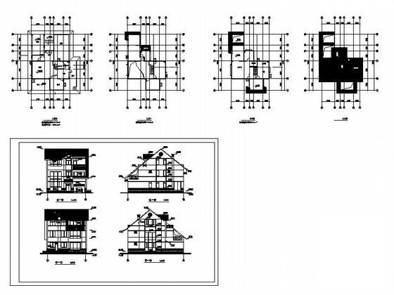 3层度假别墅建筑扩初CAD图纸（250平方米） - 3