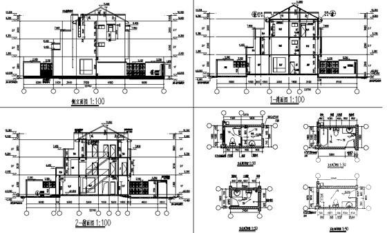 医药文化博物园3层联排别墅建筑施工CAD图纸 - 3