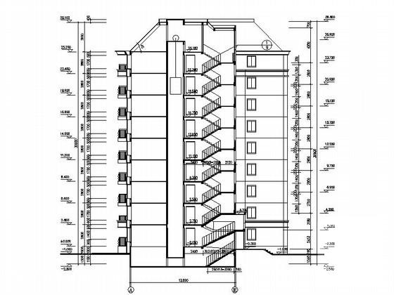 9层板式住宅建筑设计cad图纸（北厅） - 4