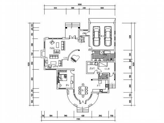 2层北入户休闲别墅建筑CAD图纸（394平方米） - 4