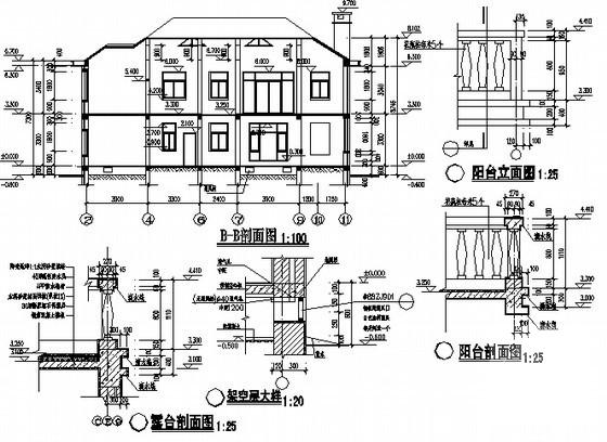 湖水乡V-78-N（反）型住宅建筑CAD施工图纸 - 3