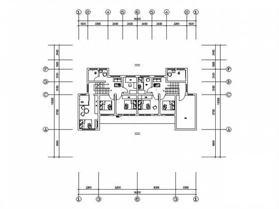 2层双拼中式别墅建筑方案设计CAD图纸 - 1