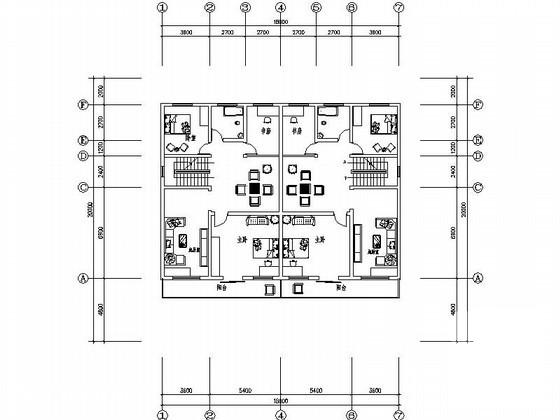 3层双拼小康农居建筑方案设计CAD图纸 - 3
