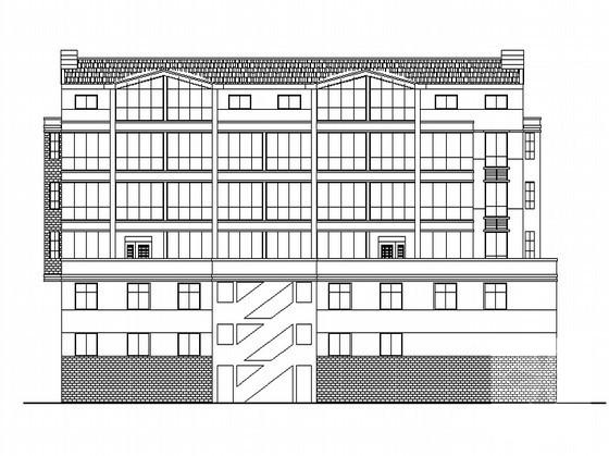 沿街框架结构6层板式商住楼建筑施工CAD图纸（附效果图） - 1