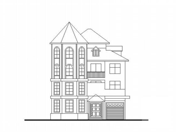 山庄4层独栋别墅建筑施工CAD图纸（453平方米） - 4