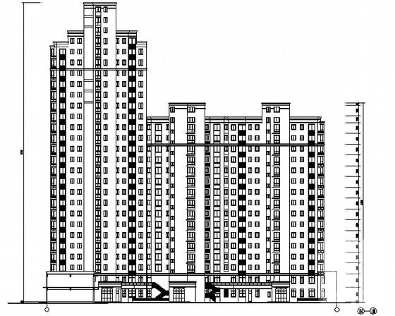 钢筋混凝土短肢剪力墙结构24层住宅楼建筑施工CAD图纸 - 1