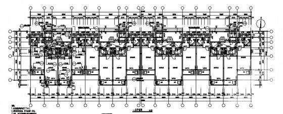 生活配套区7层砌体结构宿舍楼建筑施工CAD图纸（C型） - 2