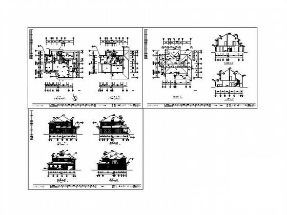 森林住宅楼区2层别墅建筑方案设计CAD图纸 - 3