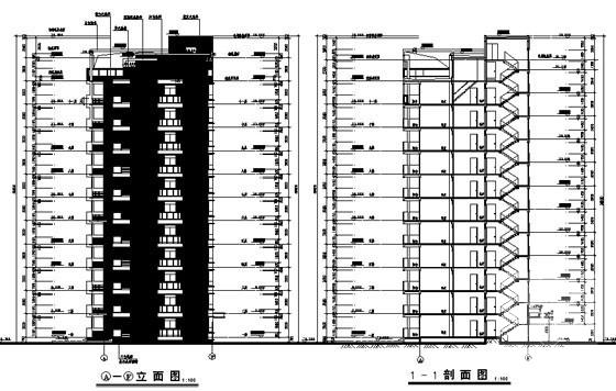 11层钢筋混凝土短肢剪力墙结构住宅楼建筑施工CAD图纸 - 3