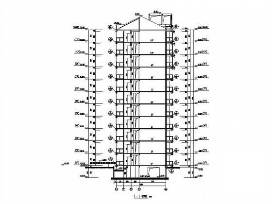 11层板式住宅楼建筑施工CAD图纸（22.5x15.4米） - 5