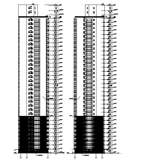 33层综合现代小区项目CAD施工图纸（A段高层住宅楼) - 1