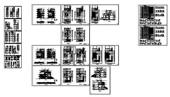 3层现代风格砌体结构联排别墅建筑施工套CAD图纸 - 3