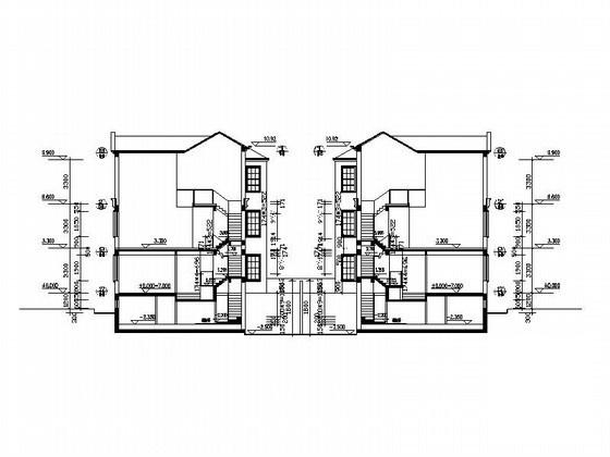 3层双拼别墅建筑施工套CAD图纸 - 1