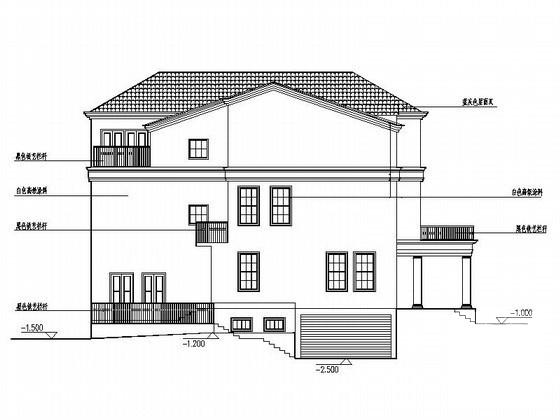 3层双拼别墅建筑施工套CAD图纸 - 2