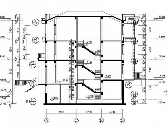 3层四联排别墅建筑施工套CAD图纸 - 2