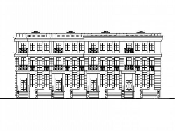 3层四联排别墅建筑施工套CAD图纸 - 3