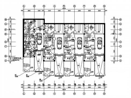 3层四联排别墅建筑施工套CAD图纸 - 4