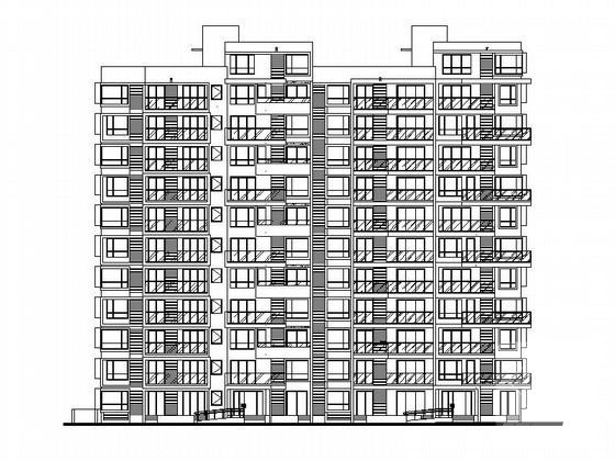 19.05x15.65米11层板式住宅楼建筑施工CAD图纸 - 3