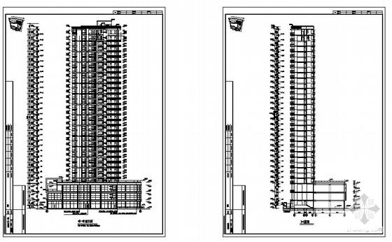 高层32层商住楼建筑CAD施工图纸 - 3