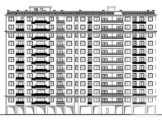 剪力墙结构11层小高层住宅建筑施工CAD图纸（8号楼）塔式（一梯4户以下） - 3