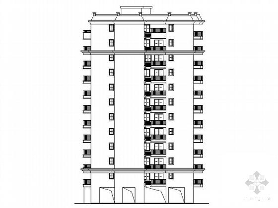 剪力墙结构11层小高层住宅建筑施工CAD图纸（8号楼）塔式（一梯4户以下） - 5