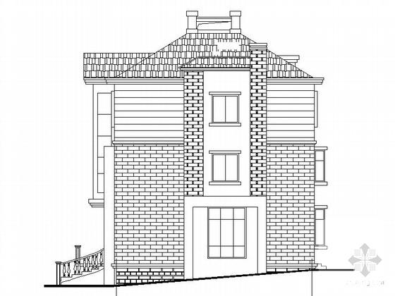 3层别墅建筑设计CAD图纸（效果图纸） - 4
