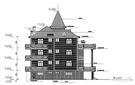 3层私宅建筑设计套CAD施工图纸（带效果CAD施工图纸） - 4