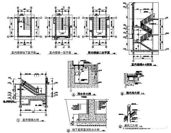 2层框架结构简约式独栋别墅建筑施工CAD图纸 - 4