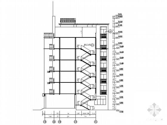 6层底商拐角处住宅楼建筑CAD图纸（初设图纸） - 1