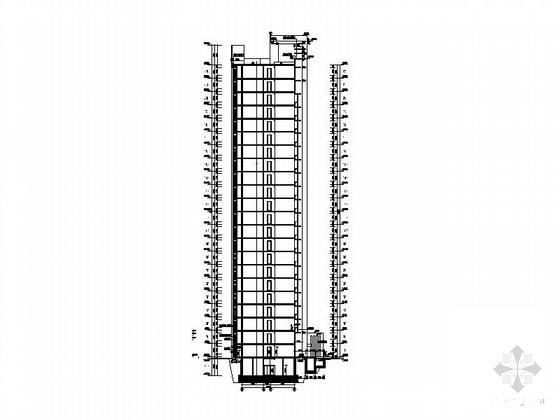金海湾22层一梯三户住宅楼建筑施工CAD图纸 - 1