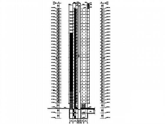 上城1号楼32层塔式住宅楼建筑施工CAD图纸（一梯四户） - 1