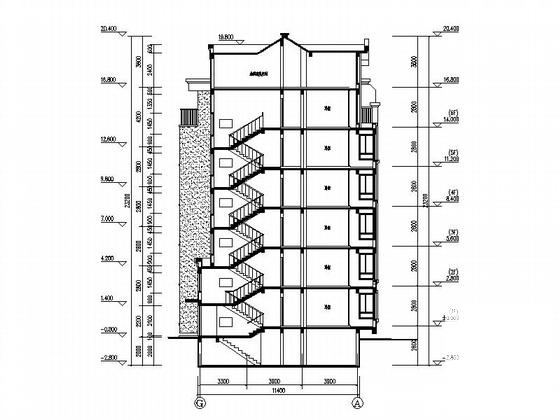 6层一梯二住宅楼、车库建筑施工CAD图纸 - 1