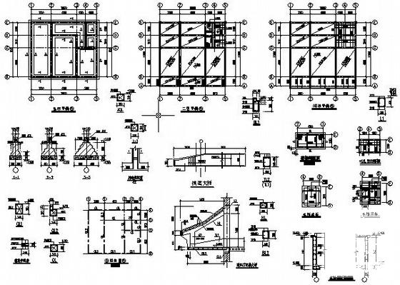 经典实用的2层小型住宅楼建筑结构CAD施工图纸 - 1