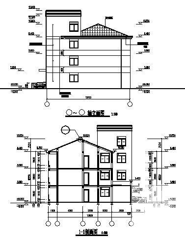 施工图纸3层老年公寓建筑施工CAD图纸 - 1