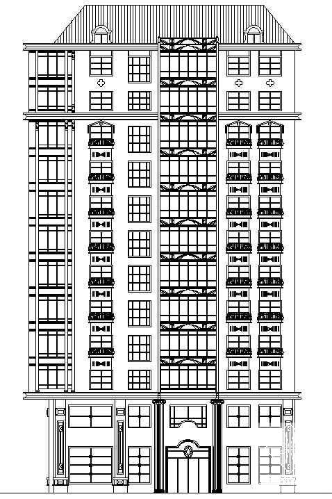 框剪结构12层商住楼建筑施工CAD图纸 - 1