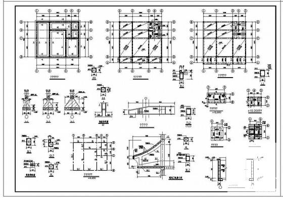 3层小康农居建筑结构CAD施工图纸 - 1